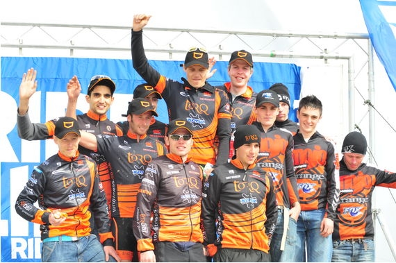Mountain Mayhem Open Podium 2008 with leaders jerseys